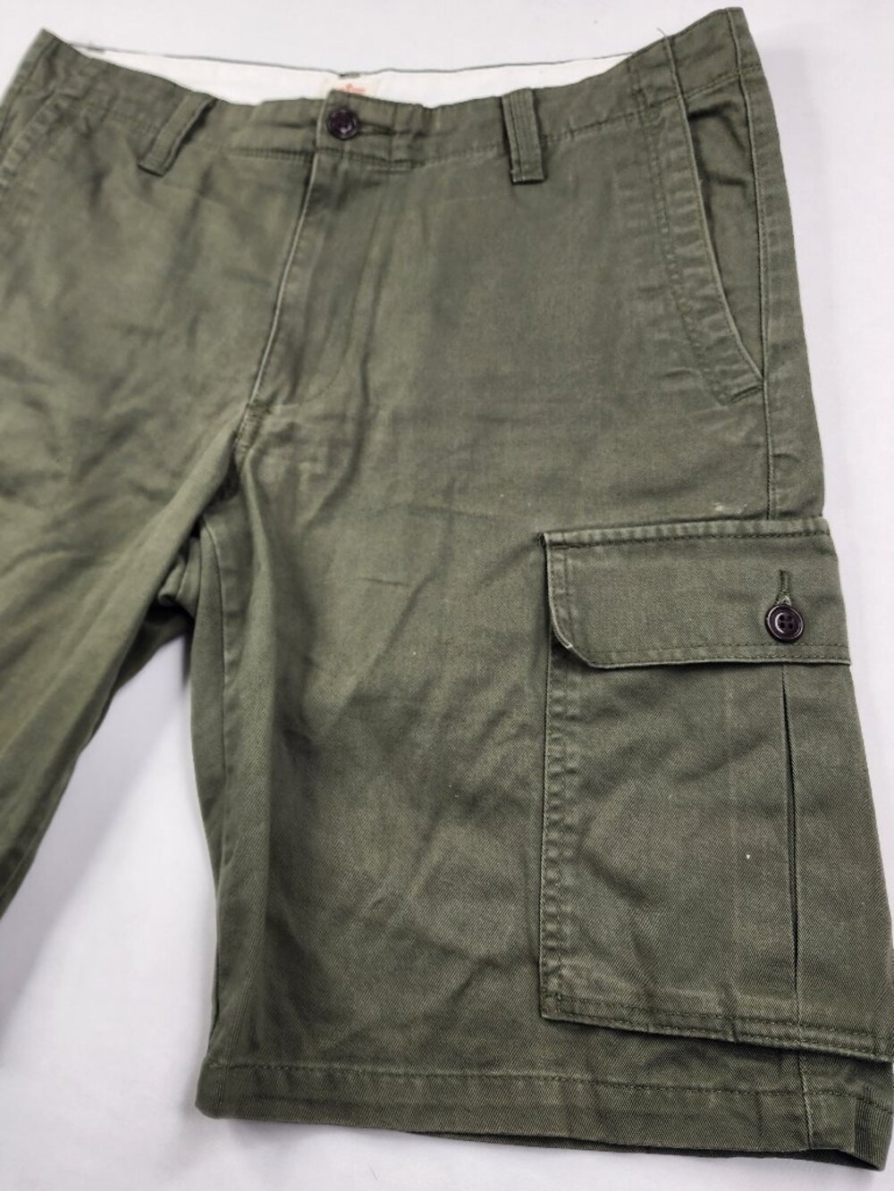 Dockers Mens 33 Army Green 100% Cotton Classic Fit Cargo Shorts Walk Utility EX